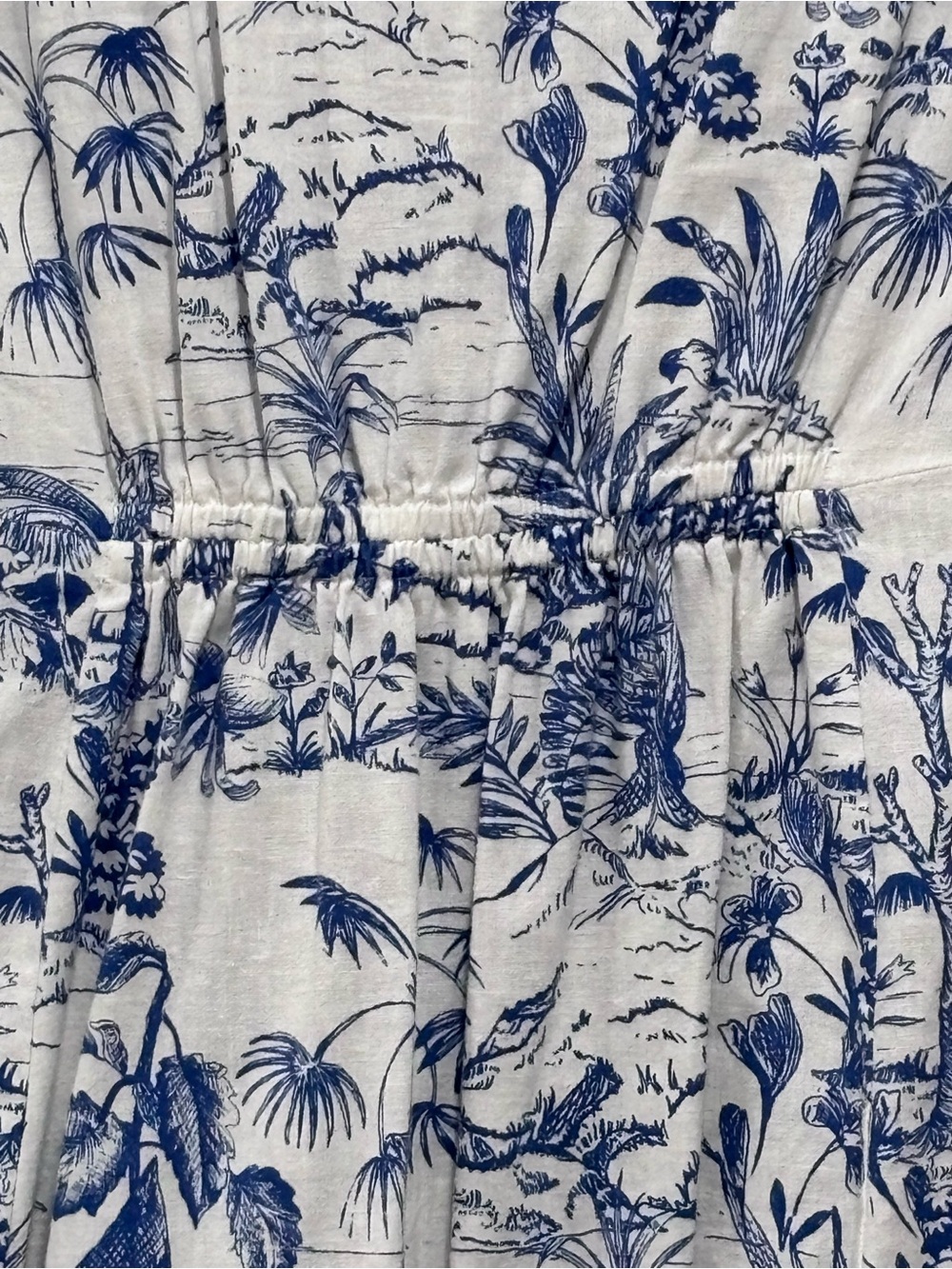 Nicole Miller White Mini Dress with Blue Botanical Toile - Picture 5 of 12